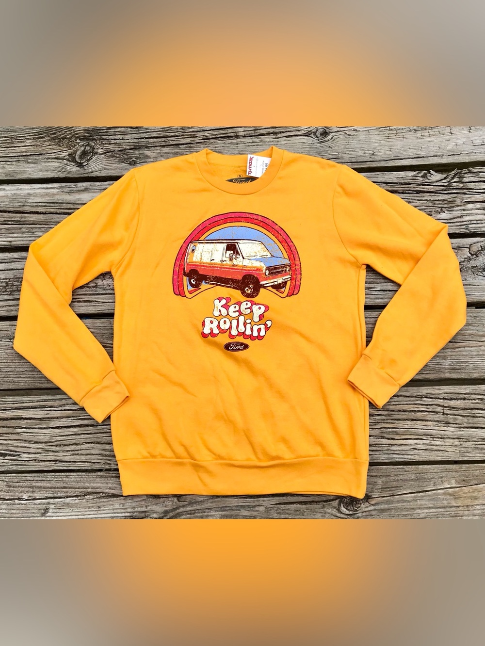 NEW Mens S FORD Truck Graphic Pullover Fleece Sweatshirt *Maker Flaw*